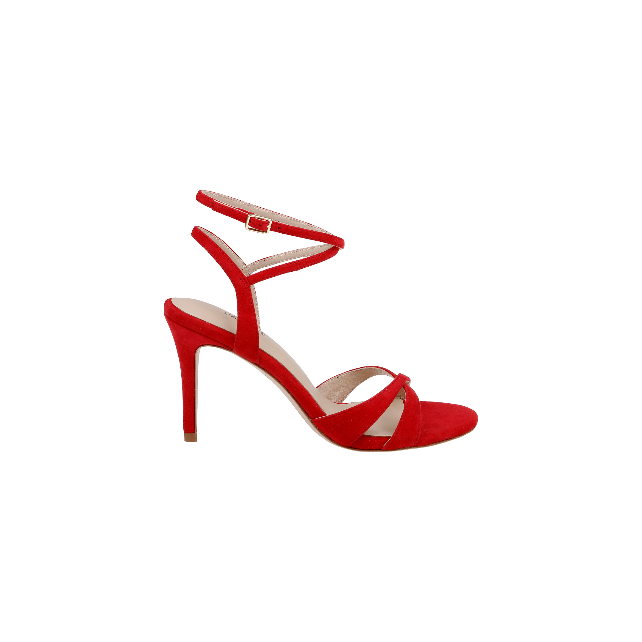 ランプベルジェ  レッドシルク Miranda Suede Sandal in Red Suede | L'AGENCE