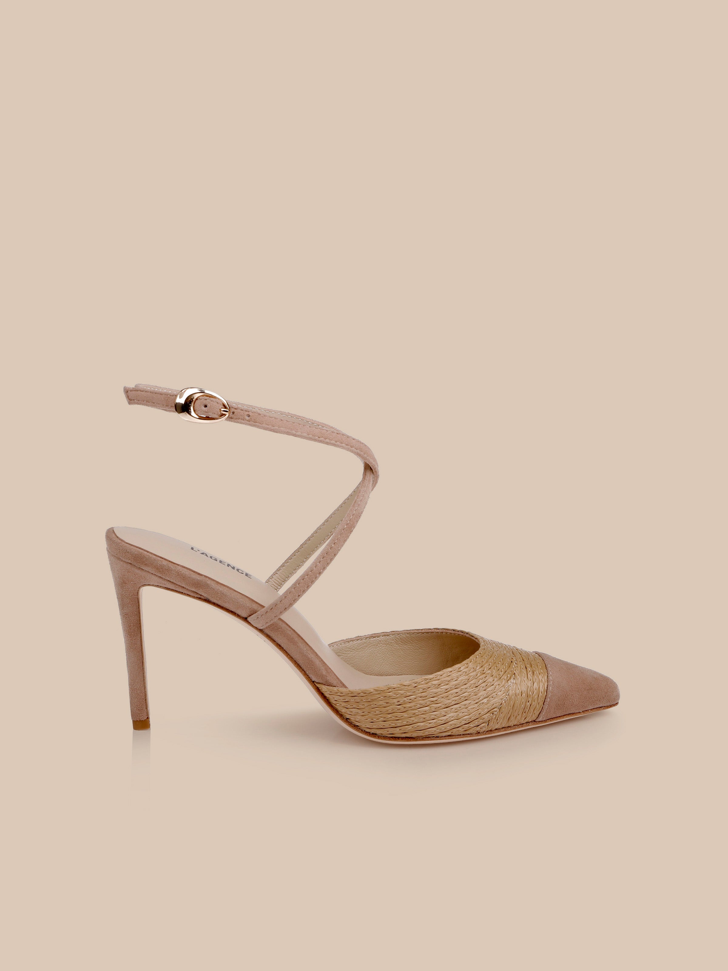 Moselle Raffia Pump in Natural Rafia/Natural Suede | L'AGENCE