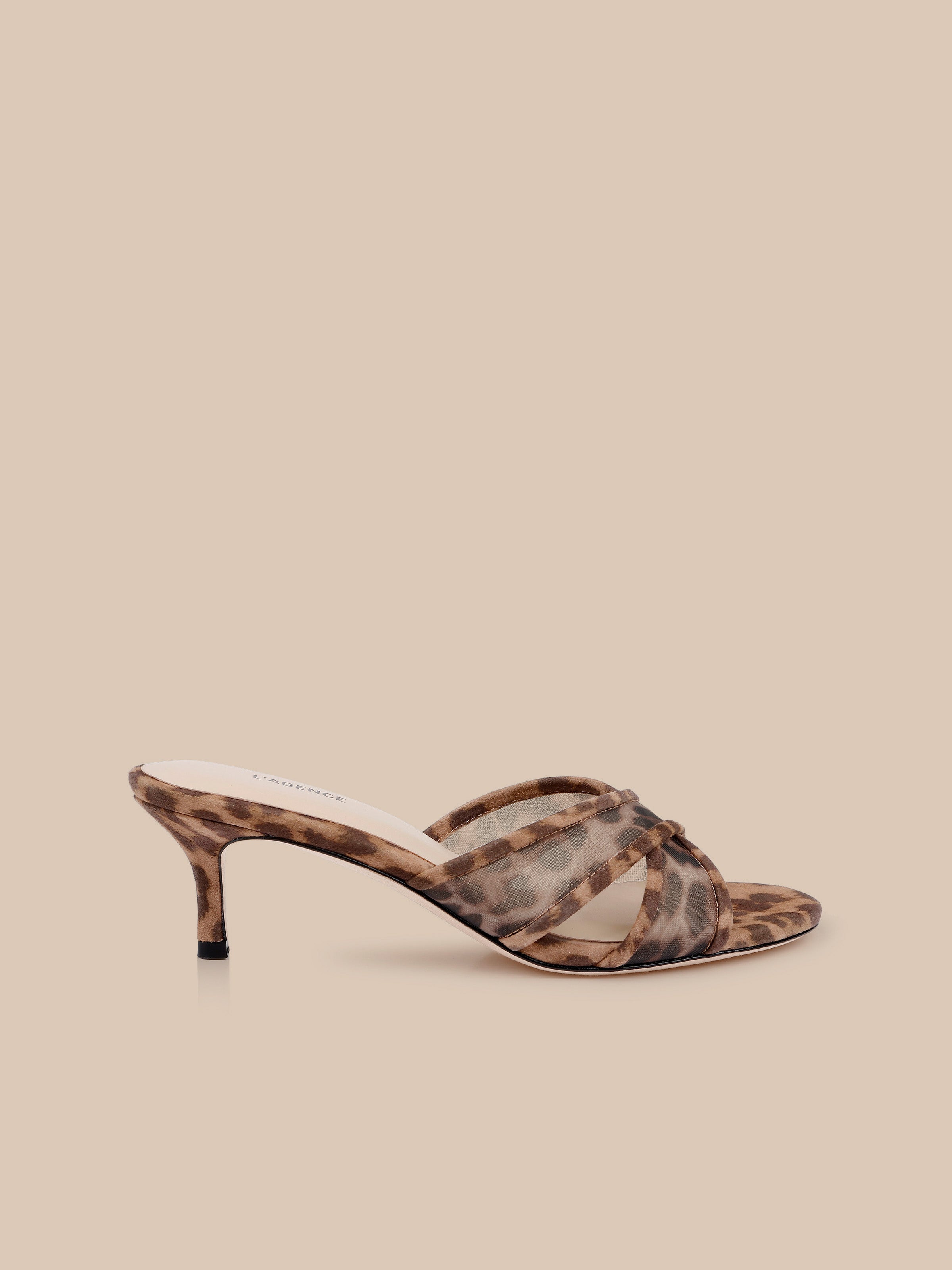 Padua Mesh Sandal in Leopard Mesh | L'AGENCE