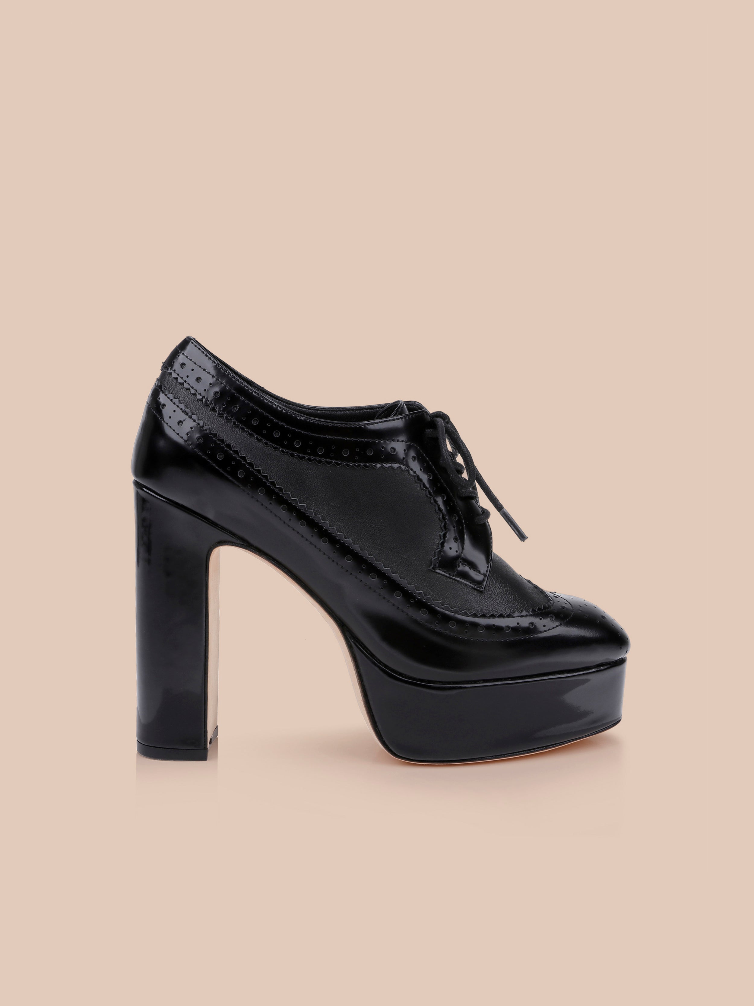 L'AGENCE Tania Oxford Pump In Black Leather