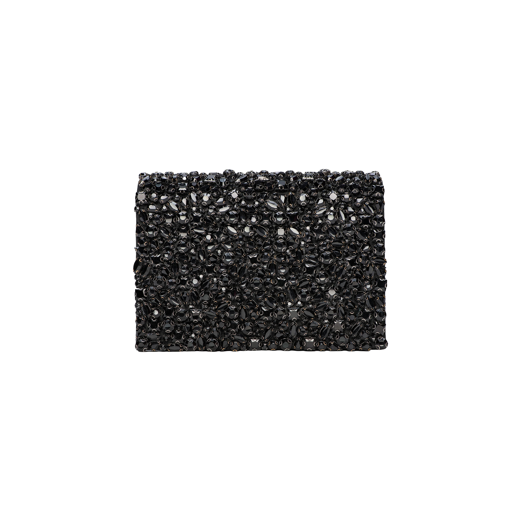 Victoire Crystal Clutch in Black/Onyx | L'AGENCE