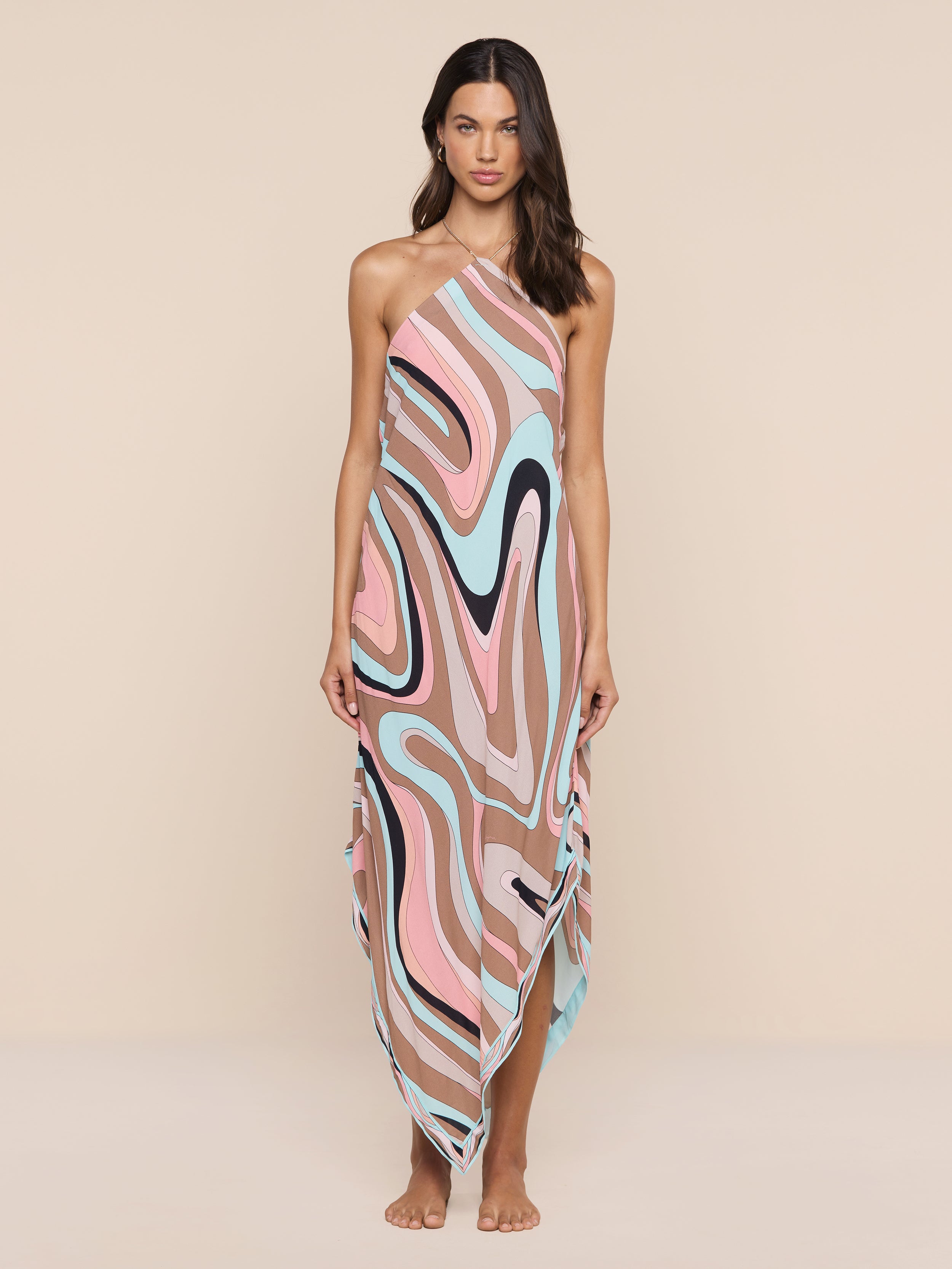 l'agence dresses Serita Silk Maxi Dress, Black, Women's, 0 The Elise is a halter midi dress in water L'AGENCE Icon | The Cameron
