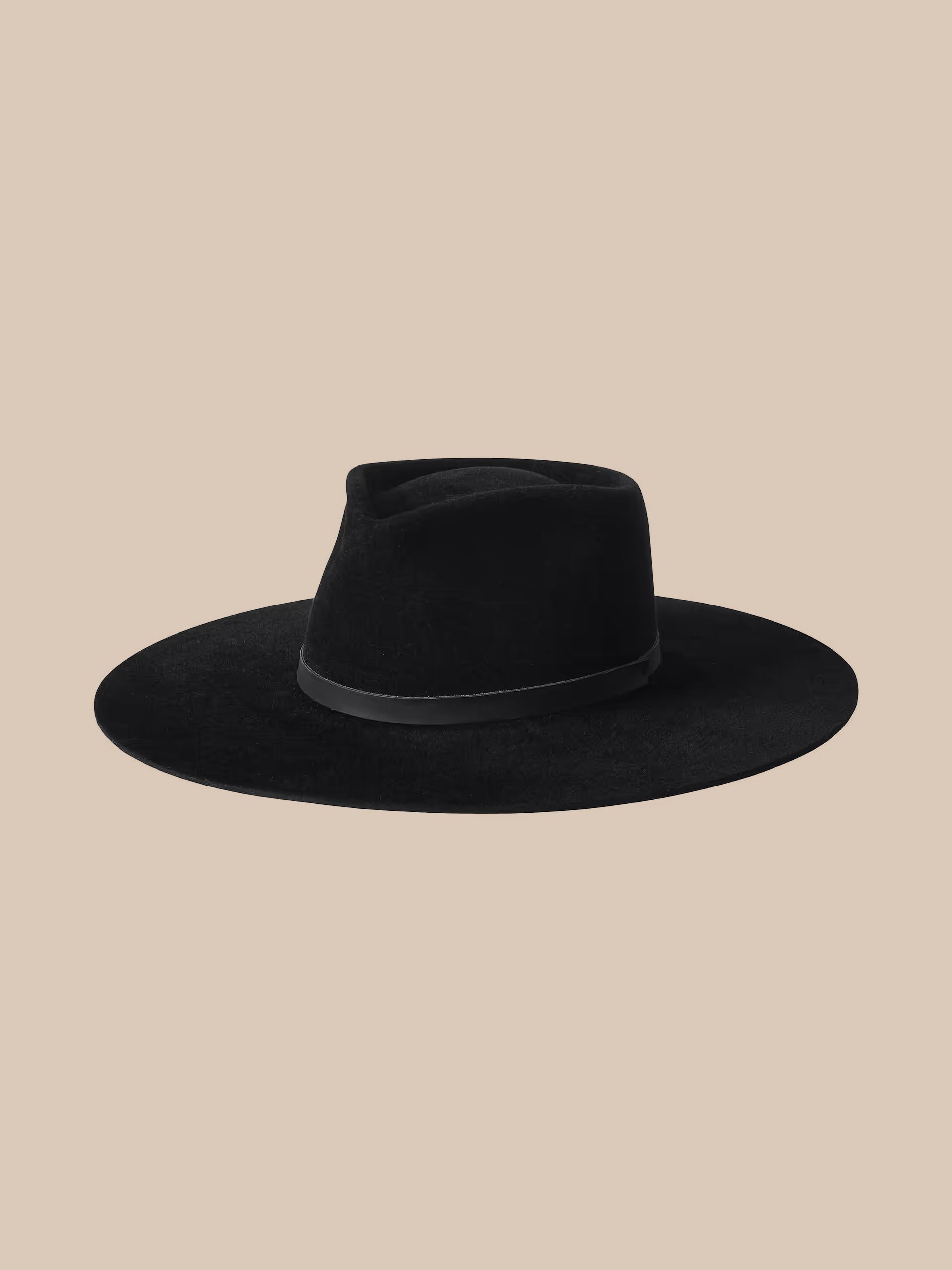 Reyes Leather Band Fedora in Black | L'AGENCE
