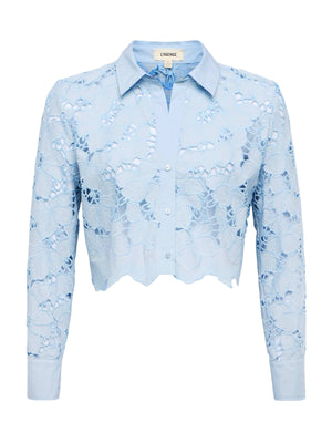 Chemisier à œillets recadré seychelle