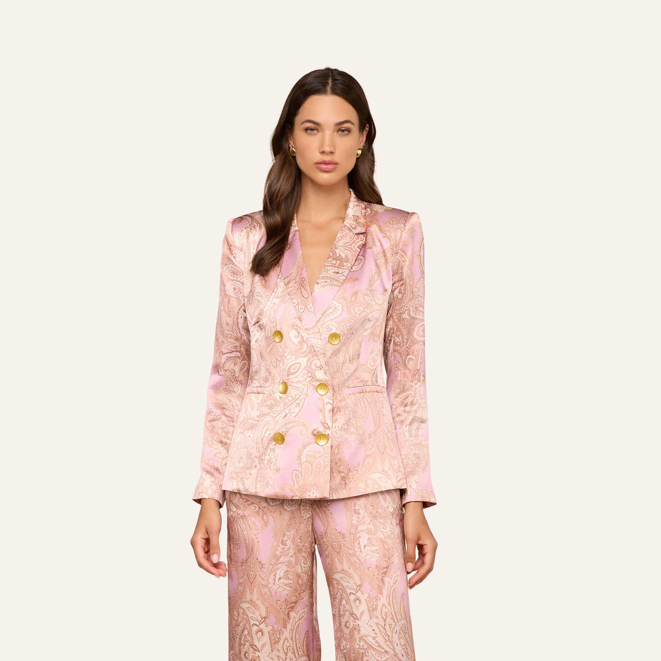 Colin Silk Blazer in Mauve Multi Traditional Paisley | L