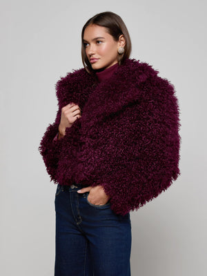 Aura Cropped Faux Fur Jacket