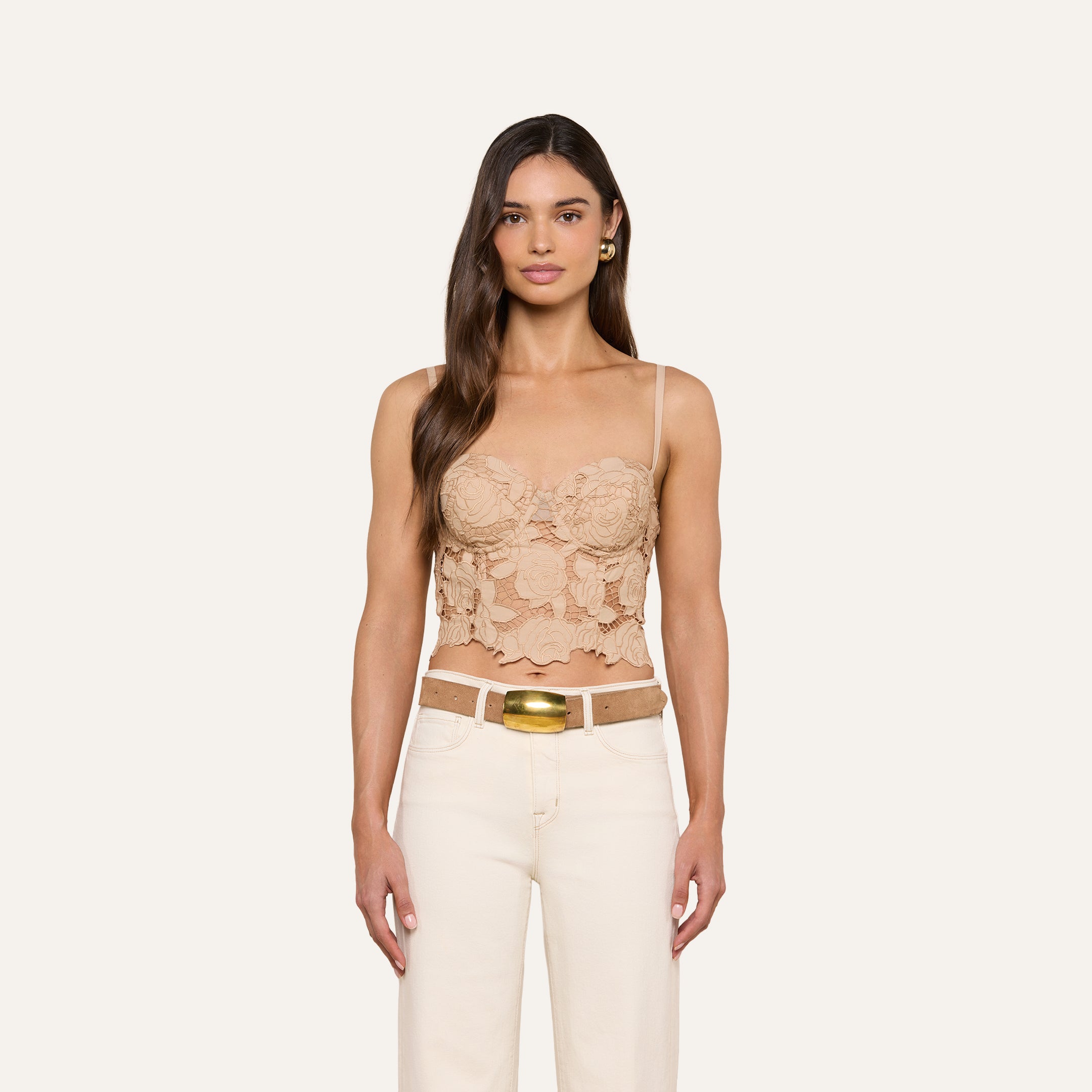 き*ん様 lumignon valentine check bustier Sonya Bustier in Almond | L'AGENCE
