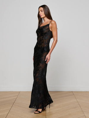 Christine Burnout Satin Dress