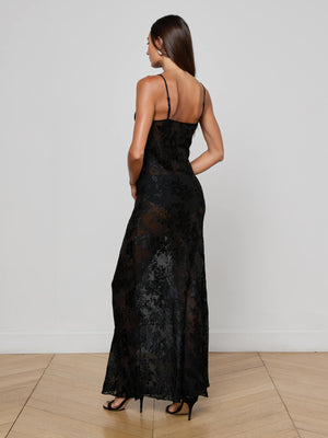 Christine Burnout Satin Dress
