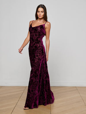 Christine Burnout Velvet Dress