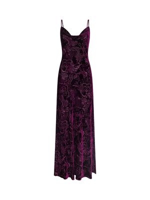 Christine Burnout Velvet Dress