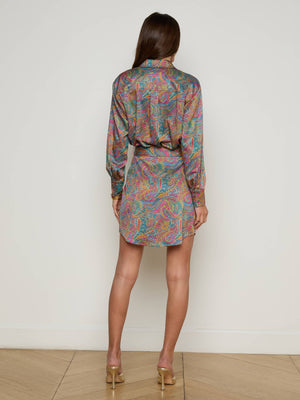 Demie Satin Shirt Dress