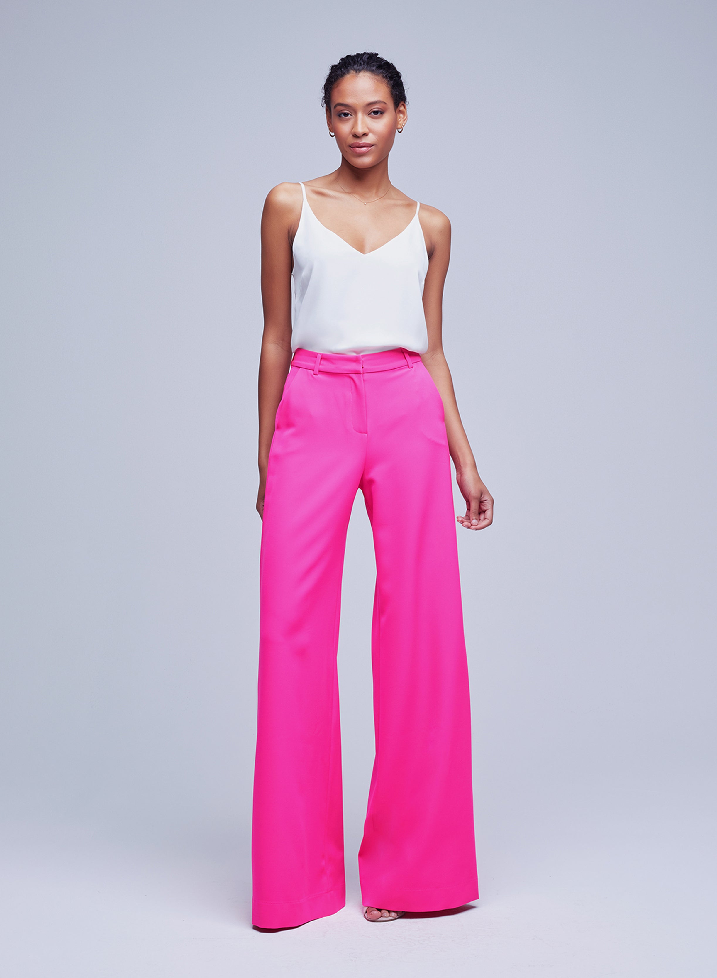 Zara high waist baggy pants rose pink cotton/linen blend size EUR 34 US 2  NWT