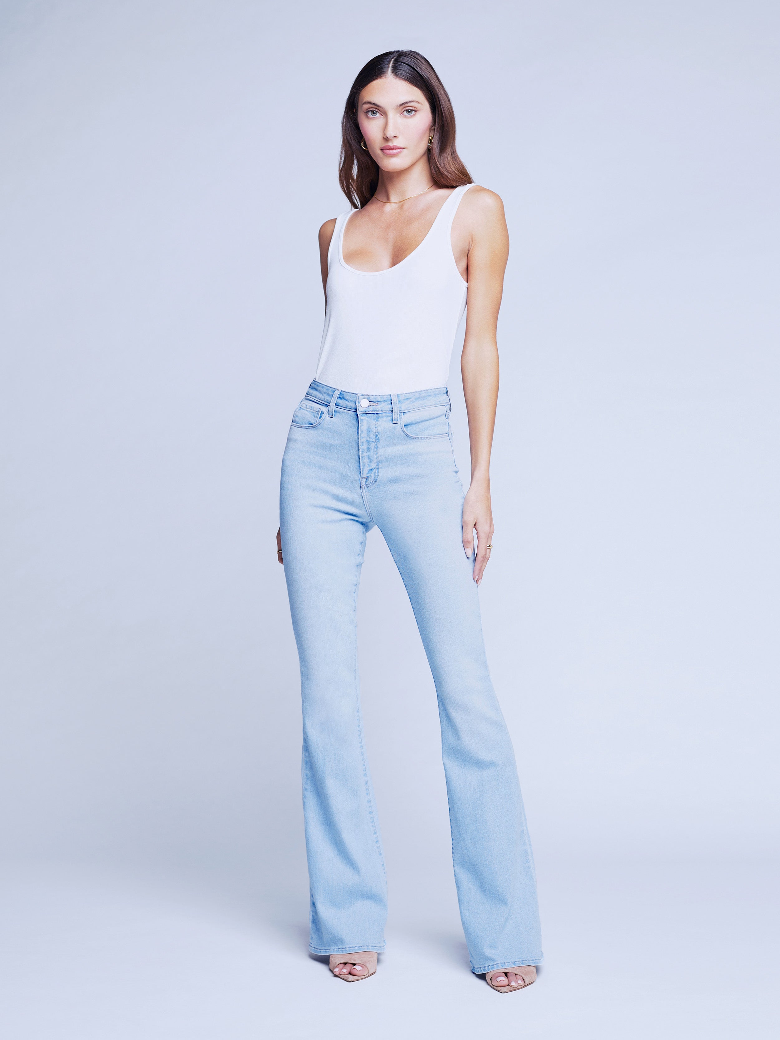 Womens Jeans High Waisted Stretch Flare Light Blue Wash Denim Jeans Pants  for Women Gift for Women -  Israel