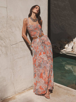 Rasha Mesh Paisley Tank tank top L'AGENCE