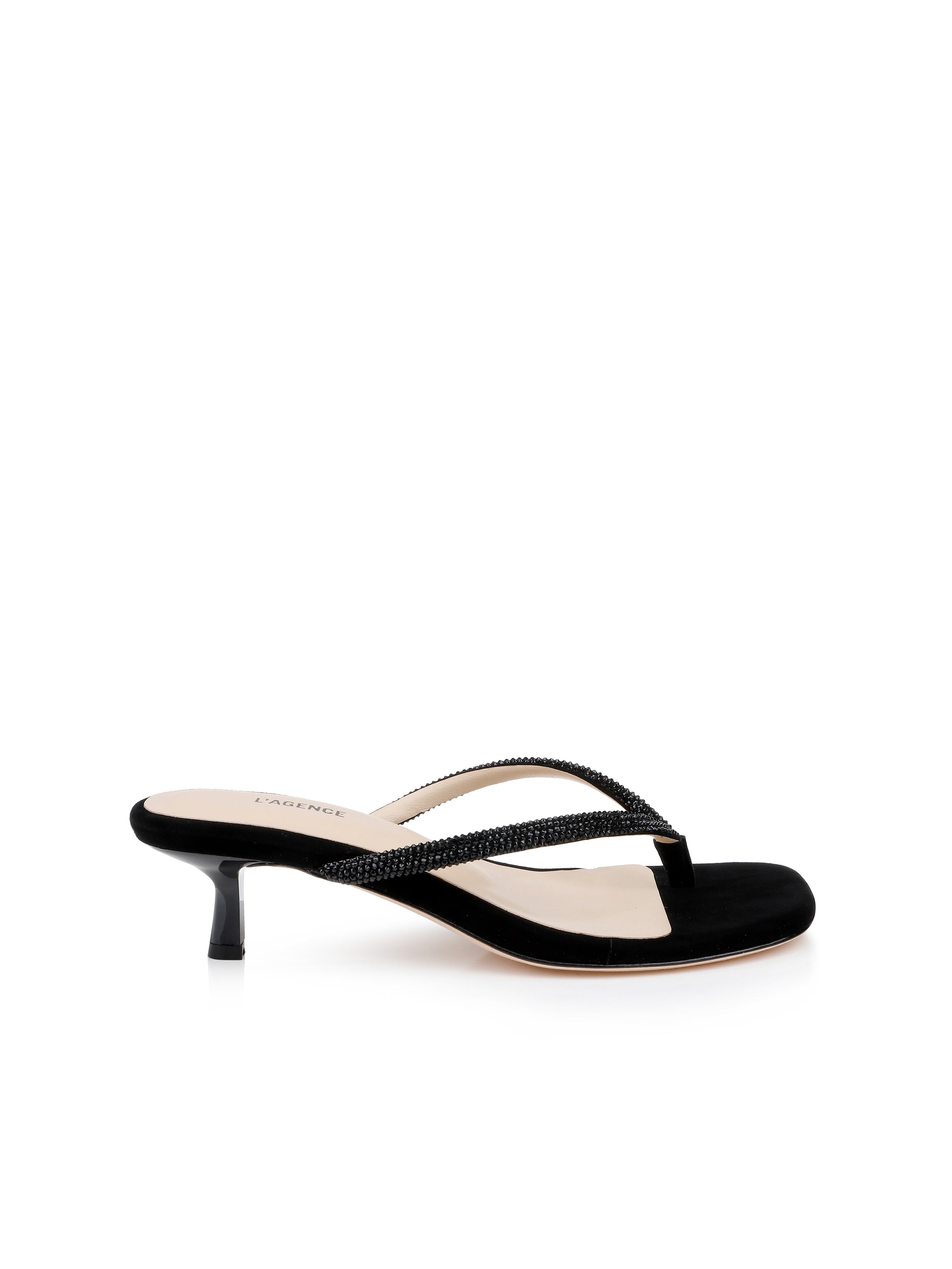 Hortense Crystal-Strap Kitten Heel