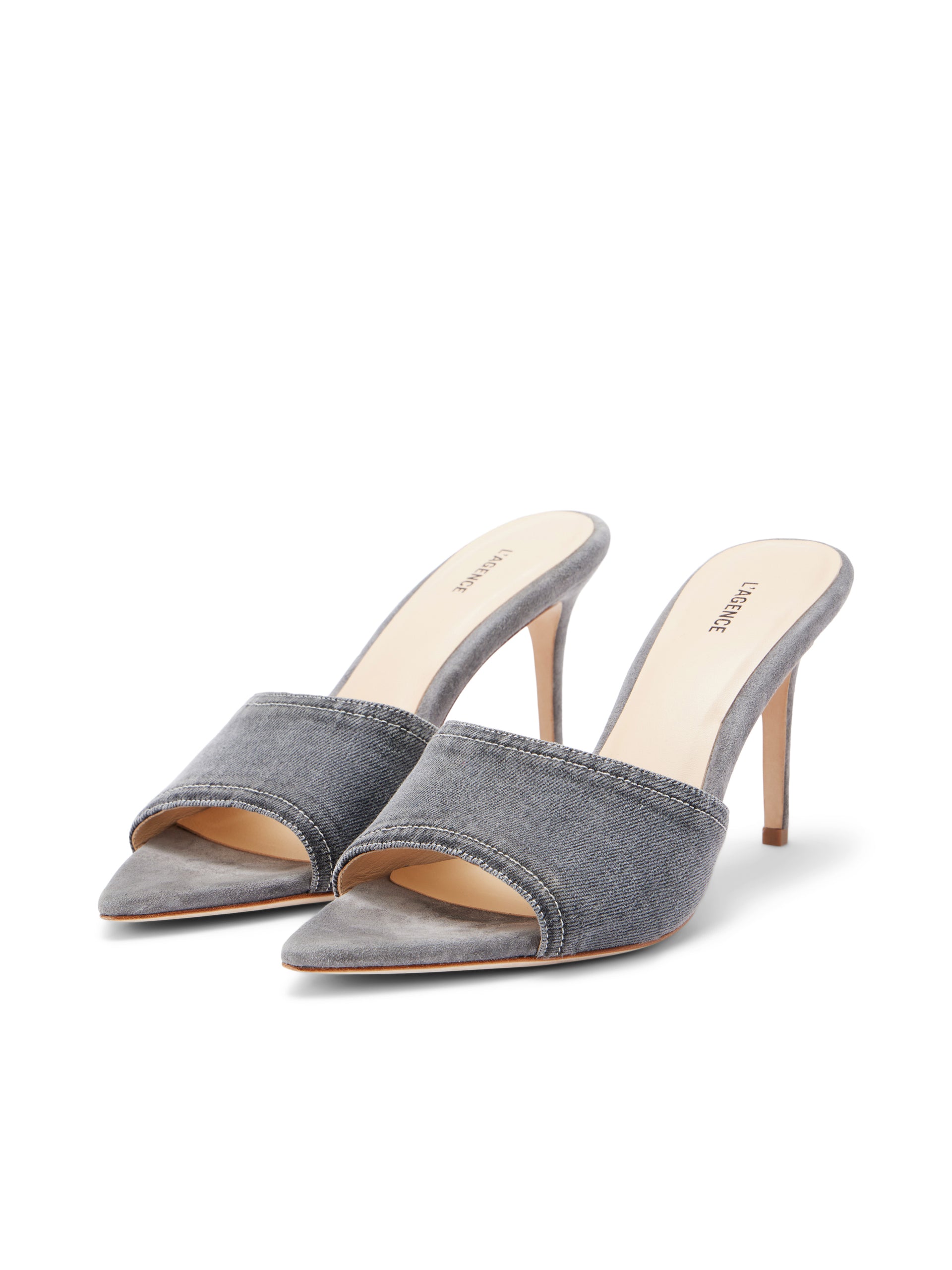 Lolita Denim Open-Toe Mule shoes L'AGENCE Sale