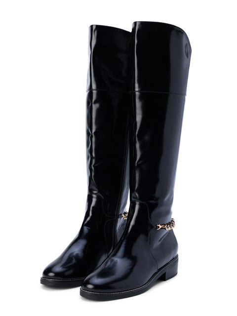 Eulalie Leather Riding Boot boot L'AGENCE   