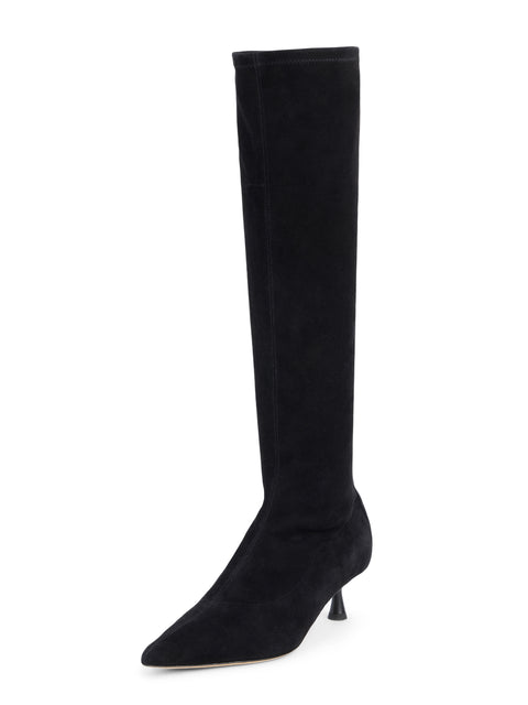 Emilie Suede Kitten-Heel Boot shoes L'AGENCE Sale