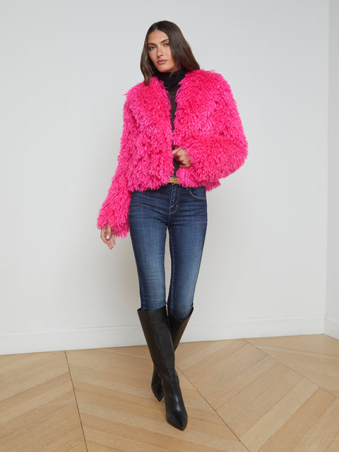 Davy Faux Fur Jacket jacket L'AGENCE Sale