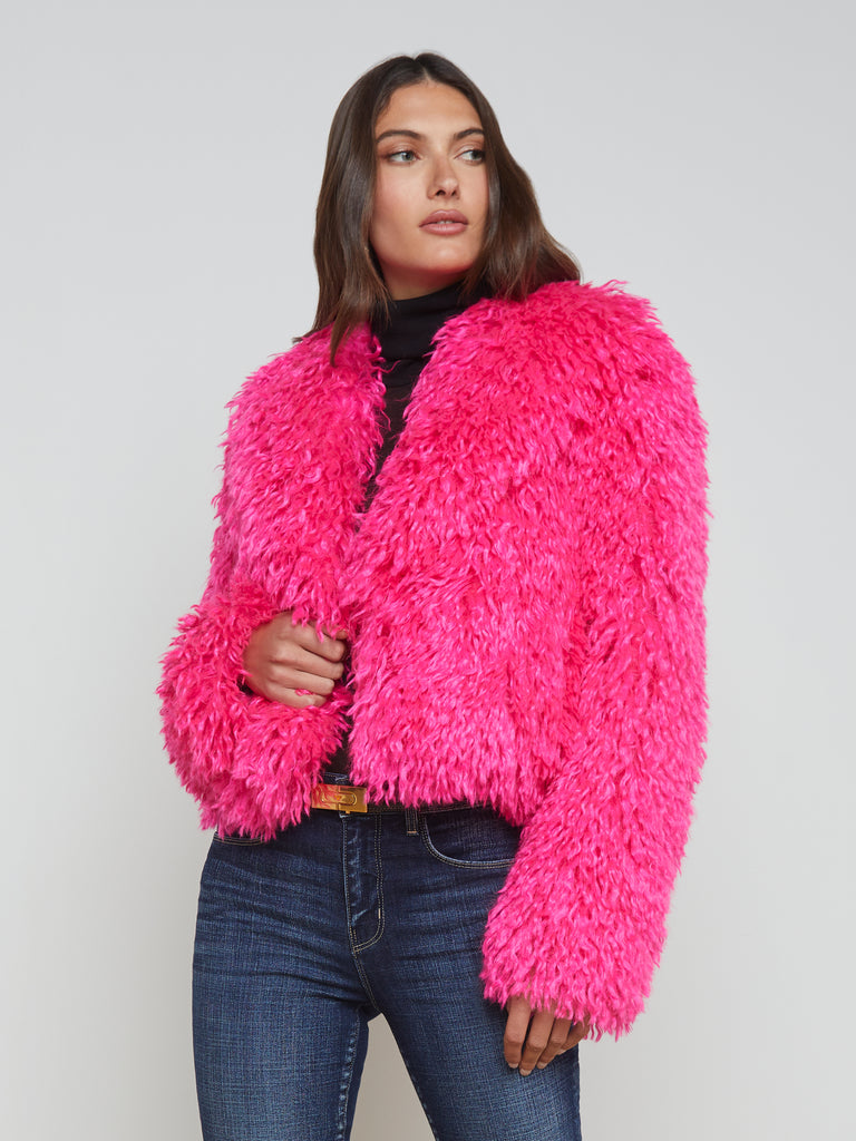 Davy Faux Fur Jacket jacket L'AGENCE Sale