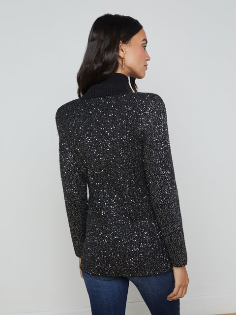 Leonora Sequin Knit Blazer blazer L'AGENCE   