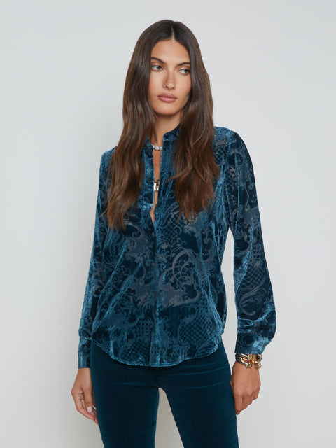 Laurent Velvet Blouse blouse L'AGENCE   