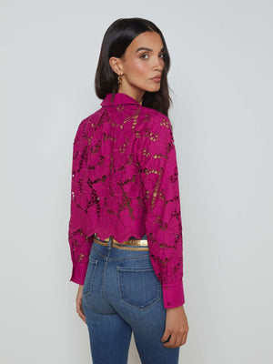 Seychelle Cropped Lace Blouse blouse L'AGENCE Sale