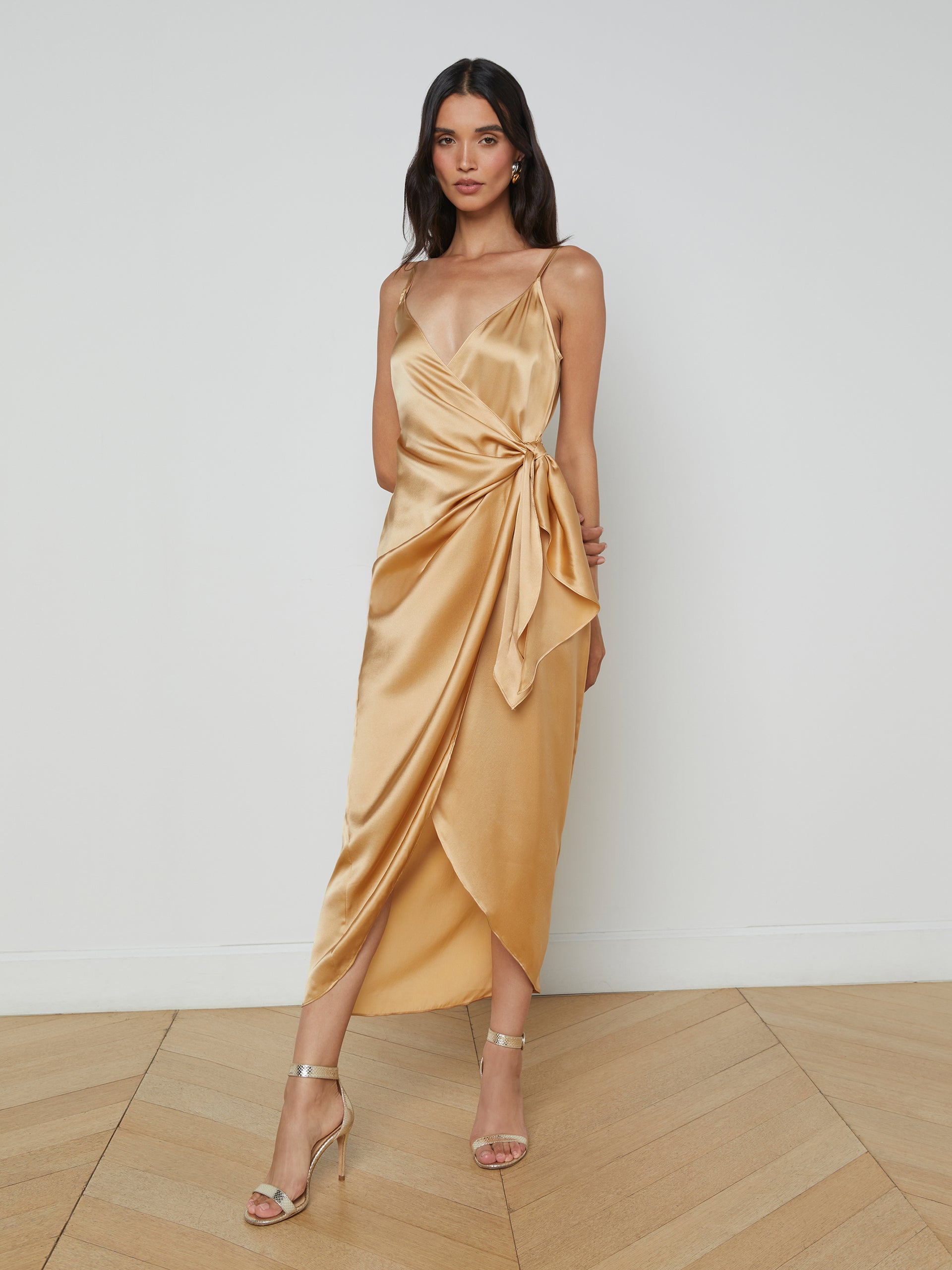 Amilia Silk Wrap Dress dress L'AGENCE Sale