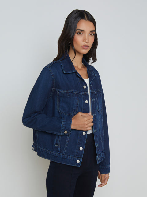 Mack Oversized Denim Jacket jacket L'AGENCE   