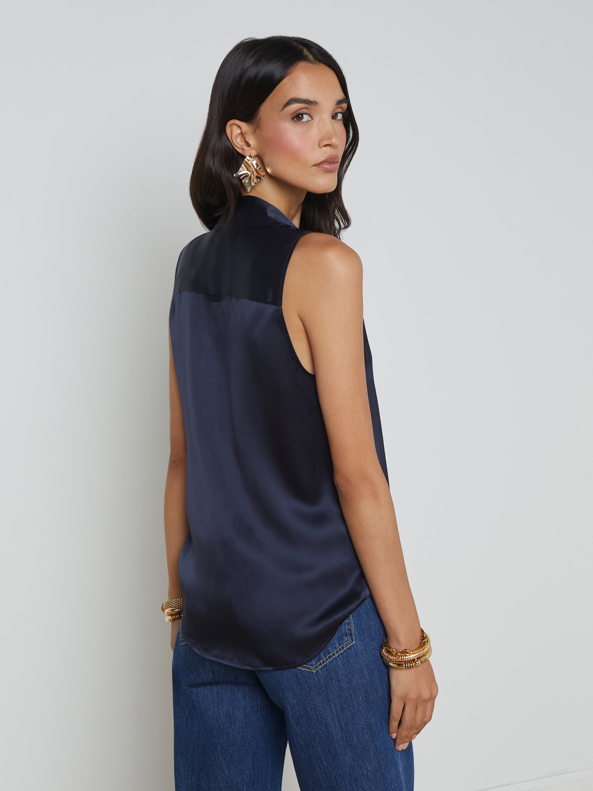 Emmy Sleeveless Silk Blouse blouse L'AGENCE Sale