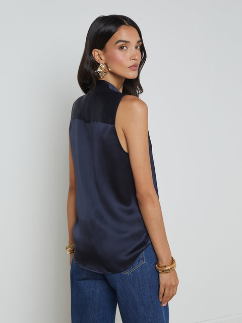 Emmy Sleeveless Silk Blouse blouse L'AGENCE   