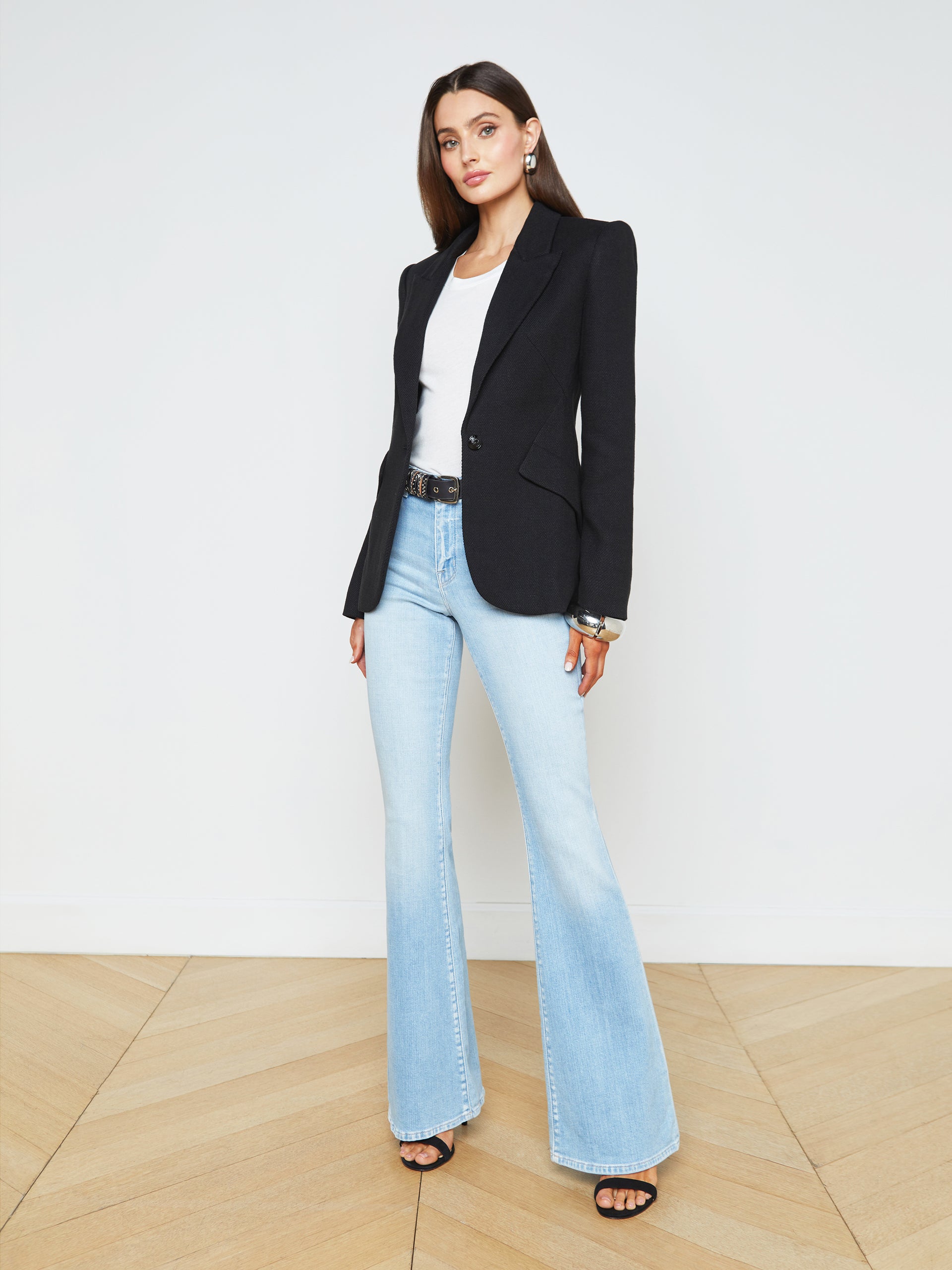 Chamberlain Linen-Blend Blazer blazer L'AGENCE Sale   