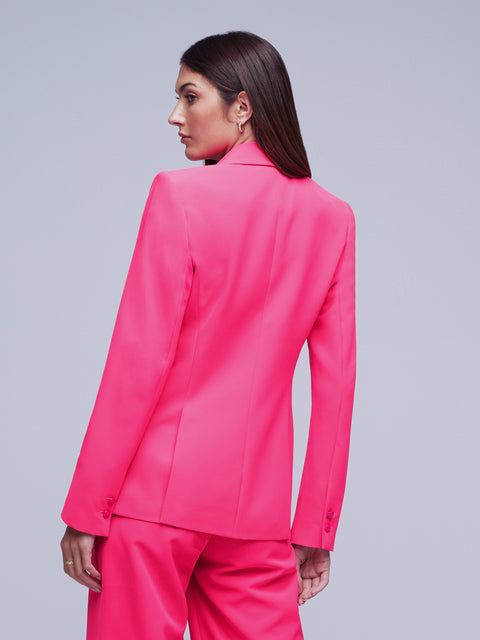 Pink Suit Jacket Pant Vest Set, Woman Designer Pant Suit Variance
