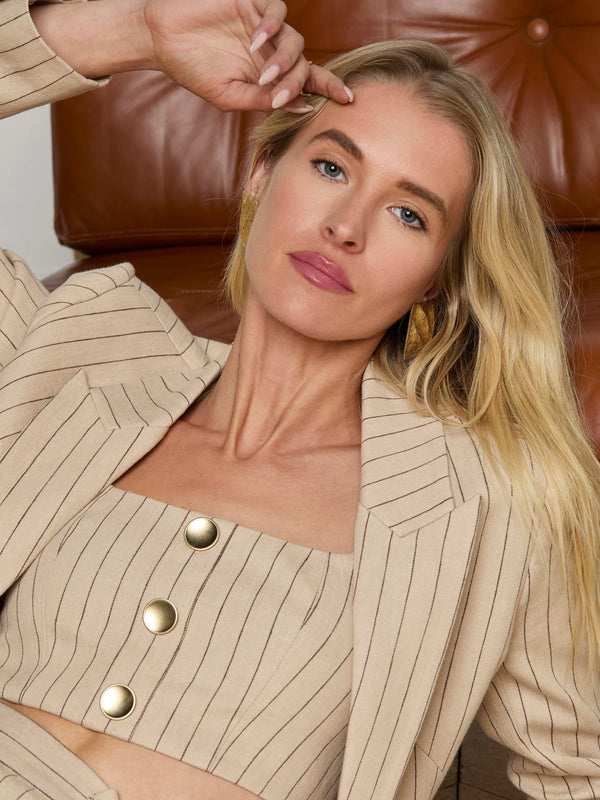 Maylin Pinstriped Bralette Top top L'AGENCE