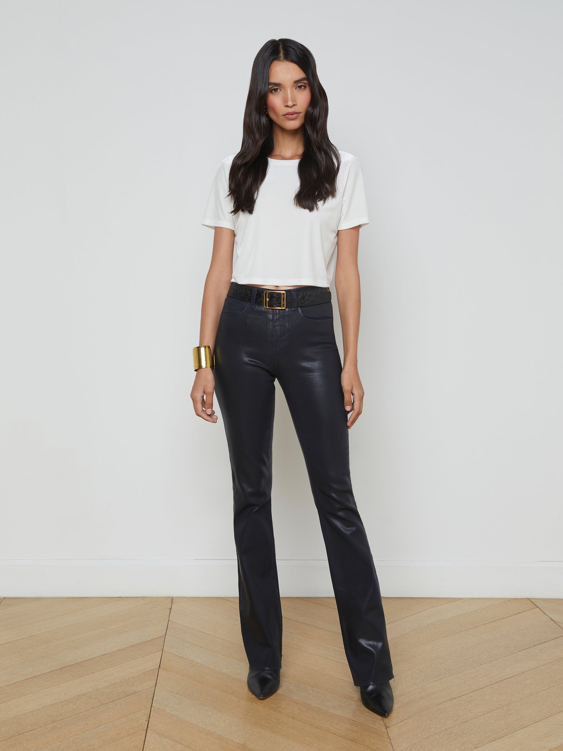 Ruth Coated Straight-Leg Jean jean L'AGENCE   