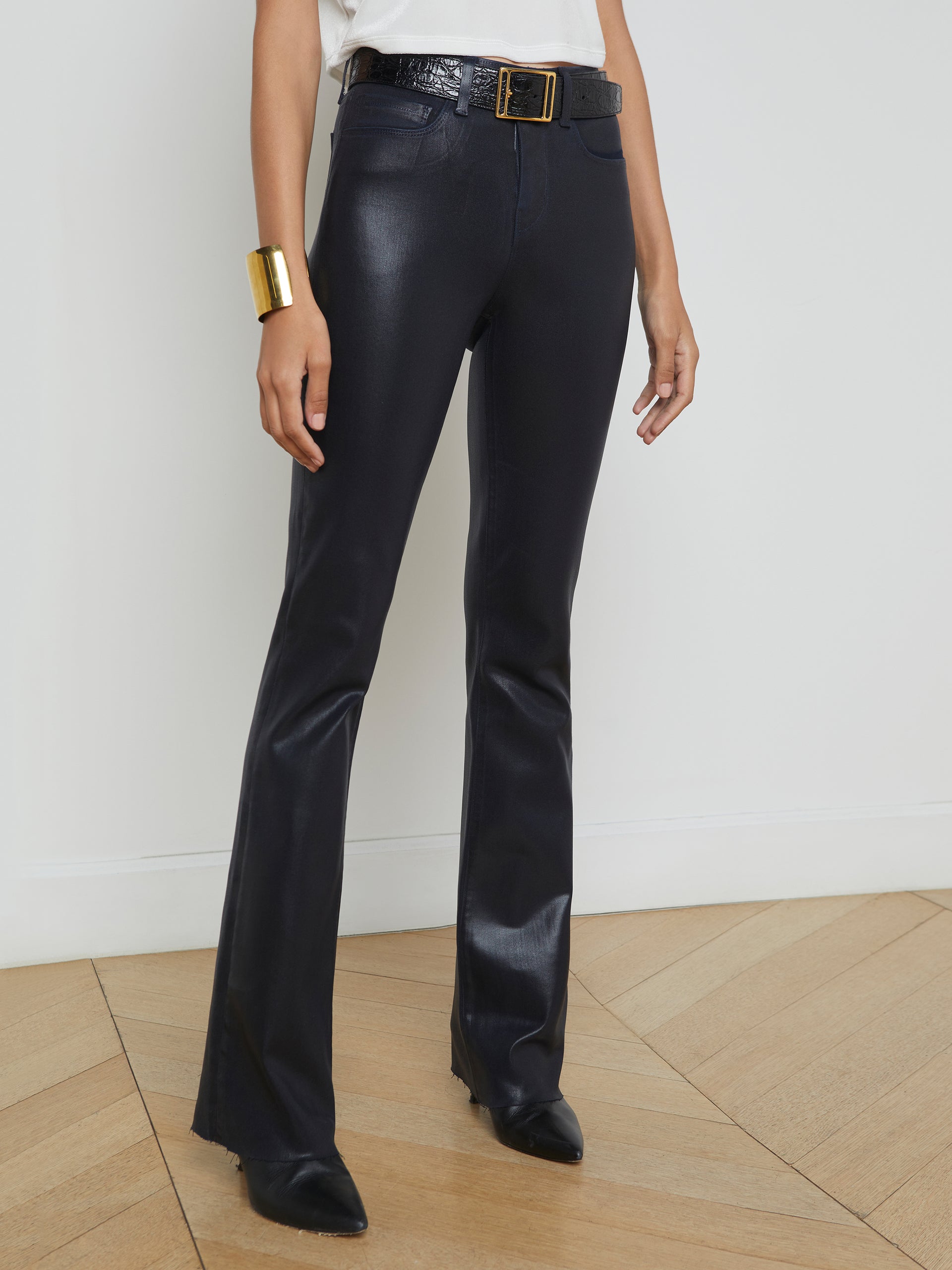 Ruth Coated Straight-Leg Jean jean L'AGENCE   