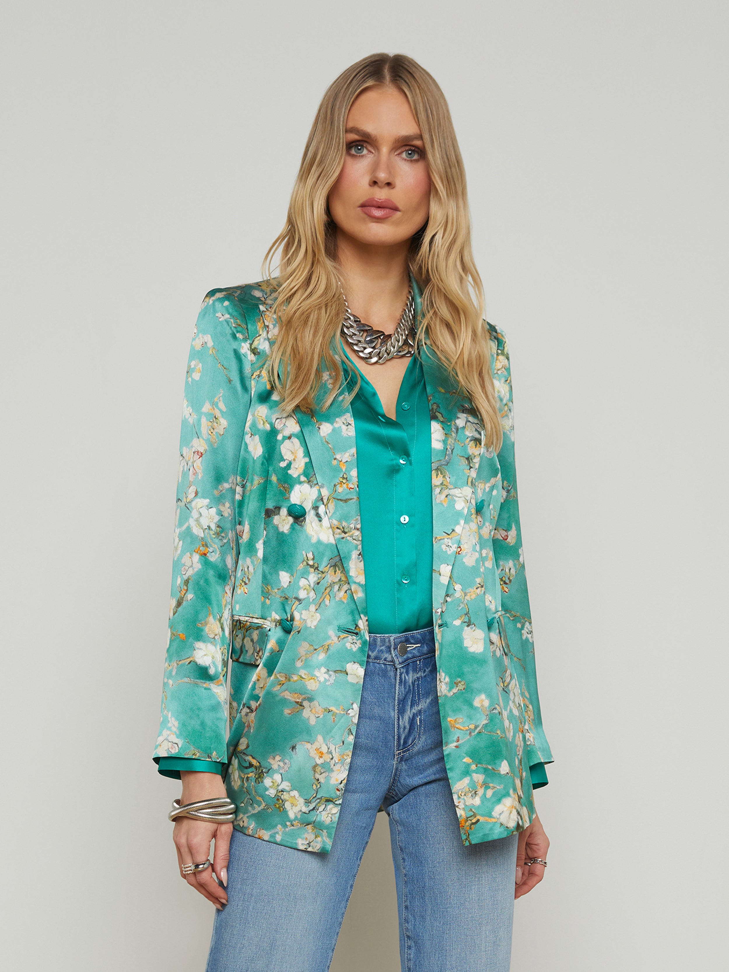 Taryn Silk Blazer blazer L'AGENCE