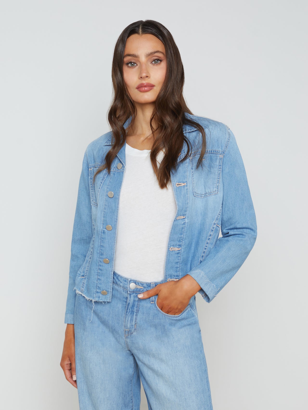 L'AGENCE - Janelle Denim Jacket in Havana