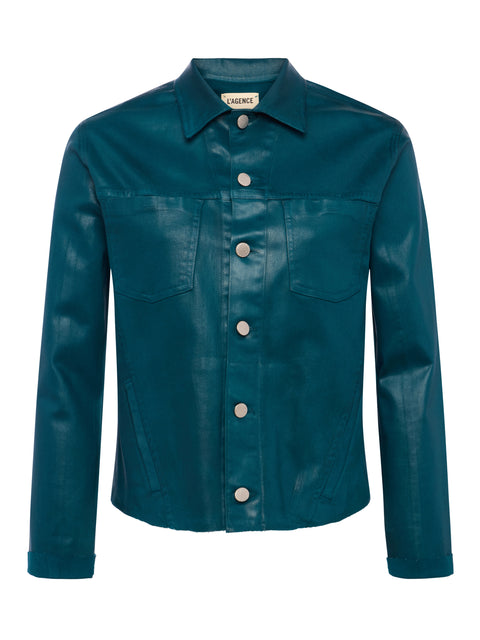 Janelle Coated Denim Jacket jacket L'AGENCE   