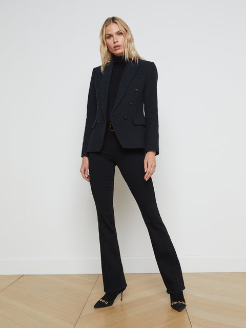 L'agence Kenzie Tweed Blazer in Black