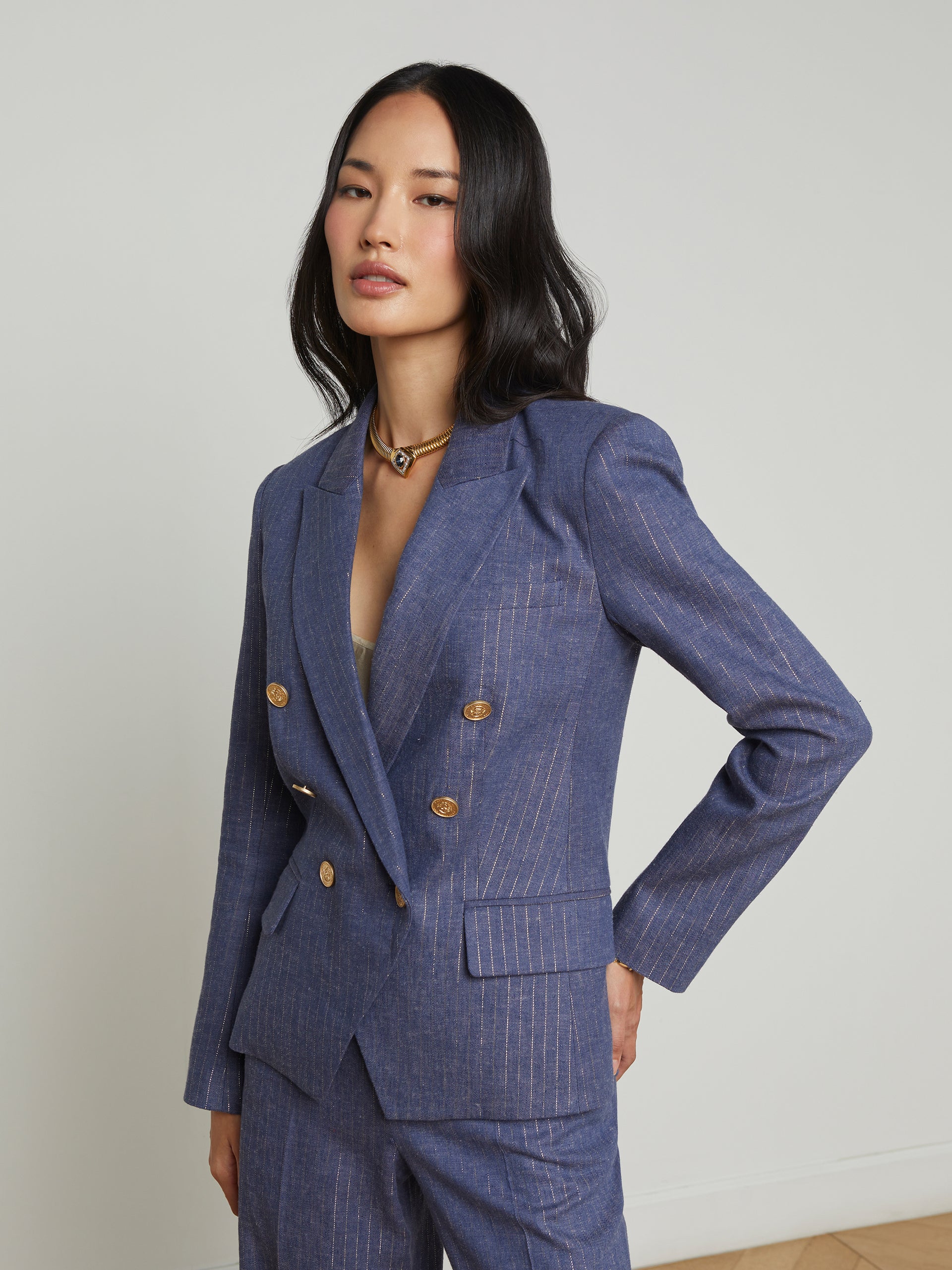 Kenzie Pinstriped Blazer blazer L'AGENCE