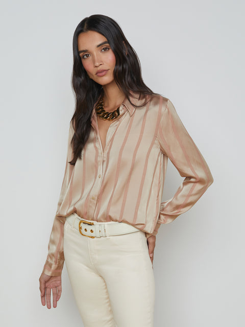 Laurent Satin Blouse blouse L'AGENCE