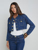 Genevie Cropped Denim Jacket jacket L'AGENCE   