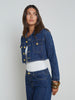 Genevie Cropped Denim Jacket jacket L'AGENCE   