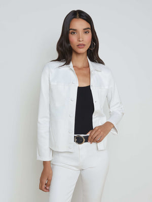 Janelle Coated Denim Jacket jacket L'AGENCE Sale