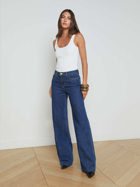デニム・ジーパン L'AGENCE 'Clayton' jeans Lagence Clayton Wide Leg Jeans– Gallery Couture