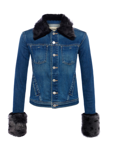 Shea Shearling Denim Jacket jacket L'AGENCE   