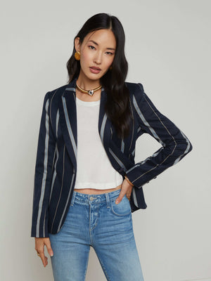 Clementine Striped Blazer blazer L'AGENCE Sale