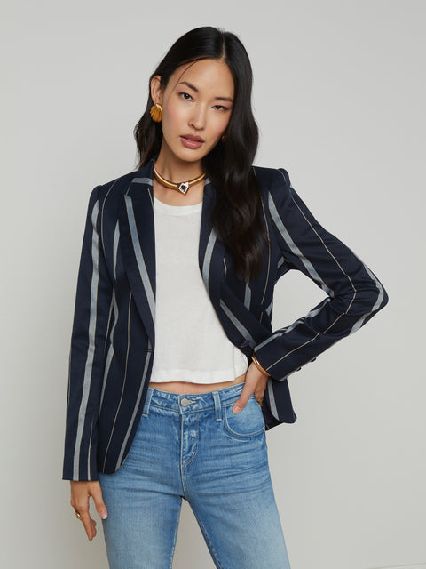 Clementine Striped Blazer blazer L'AGENCE